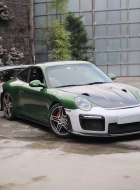 外观升级适用保时捷911 991.1大包围改装GT2 RS款保险杠机盖尾翼