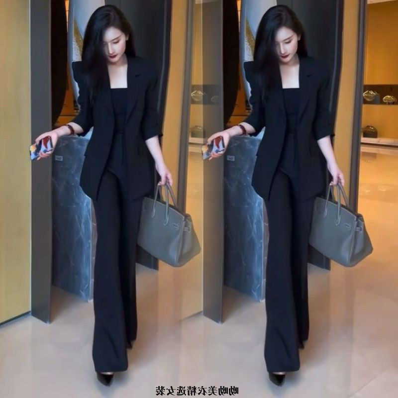 伊木子炸街网红轻奢高级感显瘦职业西服西装套装女春夏时尚两件