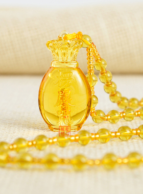 蓝色黄色彩色葫芦吊坠楞严咒挂件男女情侣水晶琉璃饰品