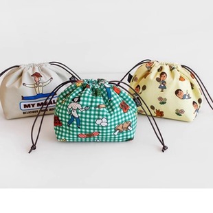 韩国怪阿姨卡通保冷保温包上班族学生抽绳饭盒包野餐食物收纳包包