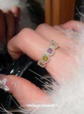 14真金电镀锆石开口戒指多巴胺