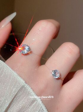 超闪锆石几何圆形编织戒指时尚