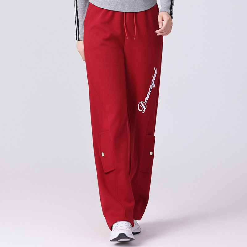 秋冬新款广场舞运动长裤休闲舞蹈加绒卫裤成人跳鬼步舞厚款健身裤