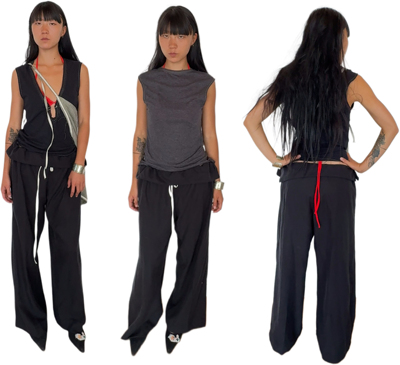 美式复古工装裤女宽松休闲阔腿裤子直筒伞兵裤