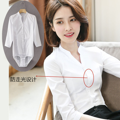 高端连体职业风连裤中袖工作装