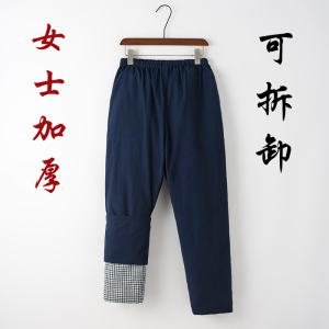 中老年棉裤女士加厚保暖高腰休闲裤纯棉手工棉花裤中式保暖奶奶装