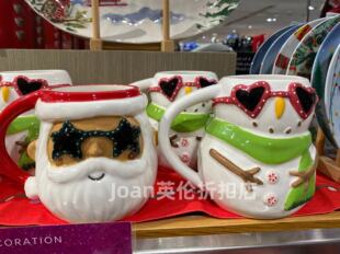 现货英国MS玛莎maks spencer圣诞老人雪人陶瓷马克杯