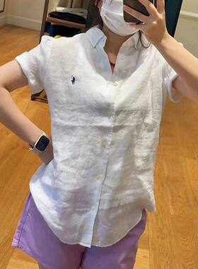 RL拉夫小马标休闲宽松亚麻衬衫