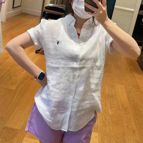 RL拉夫小马标休闲宽松亚麻衬衫
