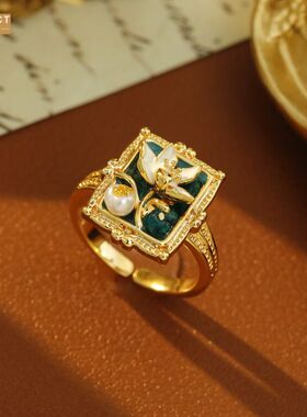 XKDDCT新款时尚滴油花朵戒指中