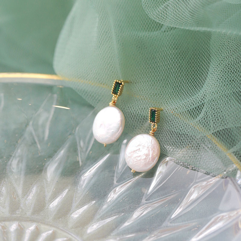 XKDDCT天然淡水珍珠耳钉女巴洛克