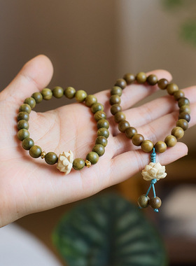 XKDDCT新款原创绿檀木手串女学