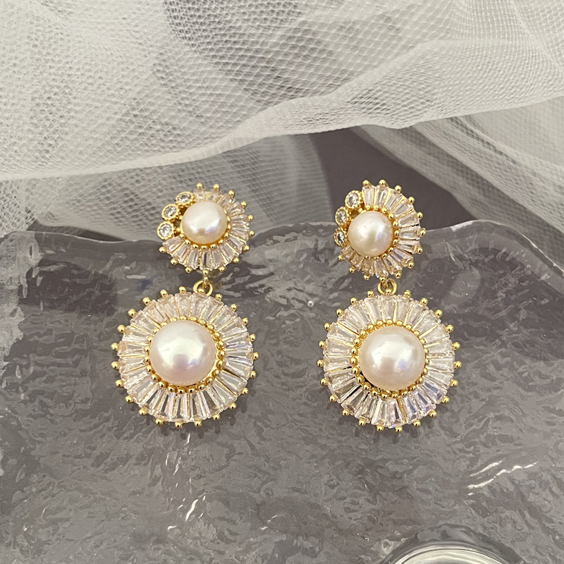 XKDDCT天然淡水耳环高级感ins重