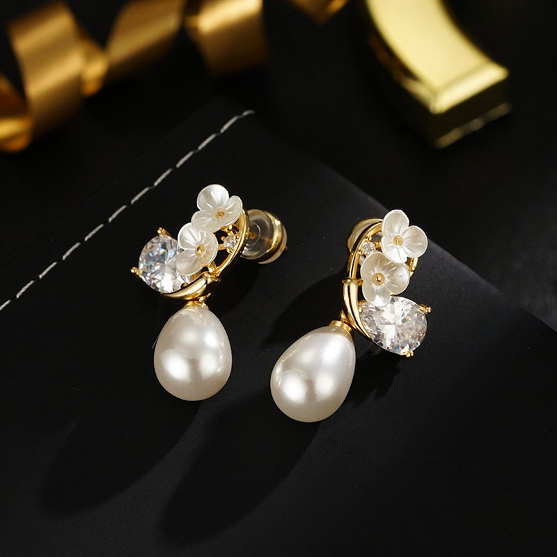 XKDDCTS925银针花朵蝴蝶施华洛珠