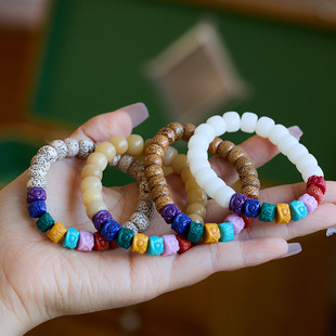 XKDDCT天然海南白玉菩提手串七色彩虹醒狮本命年手串龙年饰品小众
