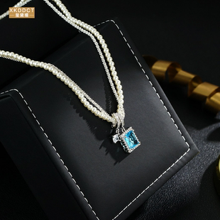 XKDDCT双层缠绕珠珠轻奢百搭设计师款 高级感精致毛衣链项链铜圆珠