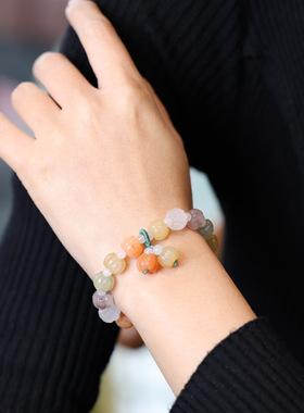 XKDDCT天然金丝玉珠手串女士闺蜜