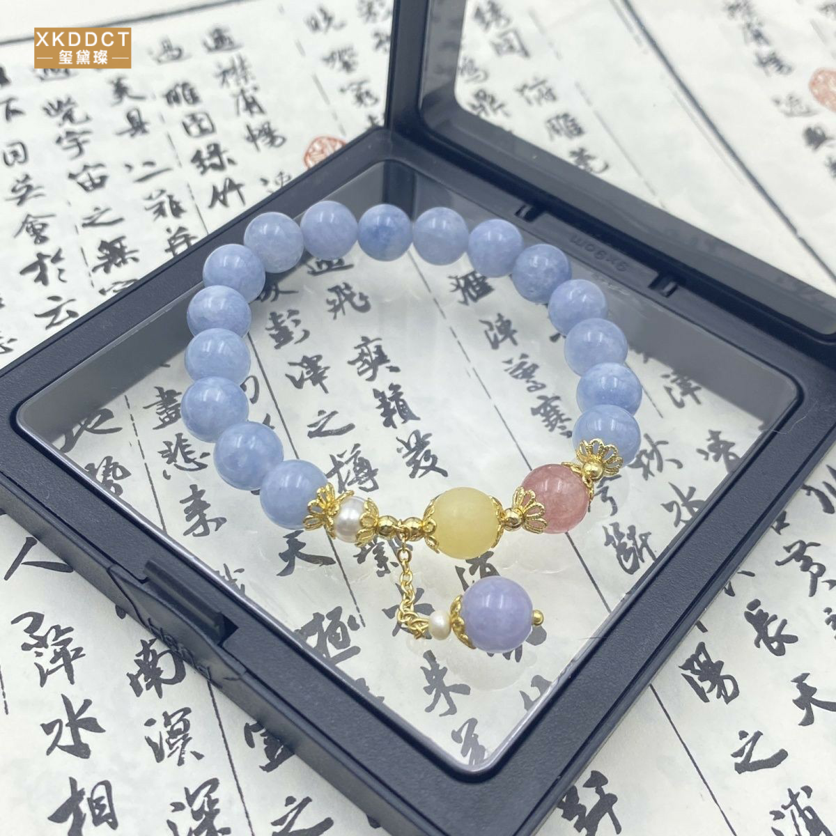 XKDDCT网红古风石海流苏手链女气质手串小众闺蜜bjmcG全新混合材