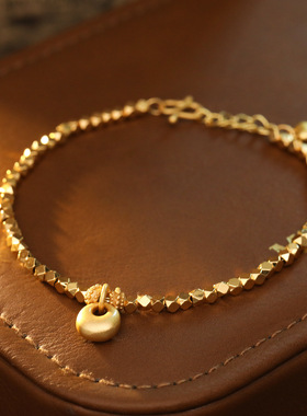 XKDDCT沙金碎碎金钱币福袋手链女