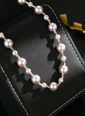 XKDDCT高级感曼塔玫瑰色大小珠珠