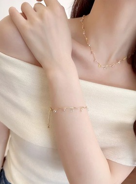 XKDDCT简约轻奢几何彩色锆石吊坠