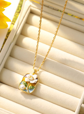 XKDDCT油画风高级感项链莫奈复古