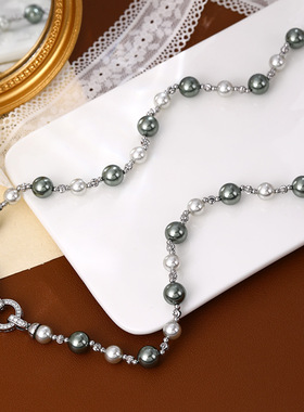 XKDDCT经典大溪地混彩珍珠项链女