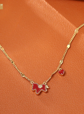 XKDDCT新年款红色马上有吊坠项链
