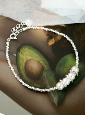 XKDDCT浪漫满天碎银子珍珠手链拼