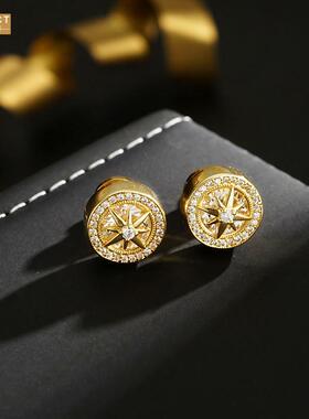 AXKECT阿珂施蒂八芒星锆石耳钉时