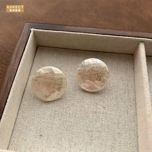 AXKECT新款自然轻奢圆形贝母耳