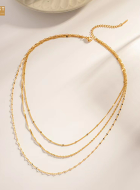 XKDDCT新款欧美风百搭镀金三层