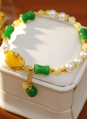 XKDDCT新中式时尚手工蜜蜡水晶手