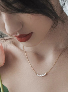 XKDDCT天然淡水珍珠微笑项链百搭