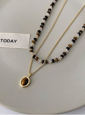 XKDDCT天然虎眼石锁骨链女轻奢小