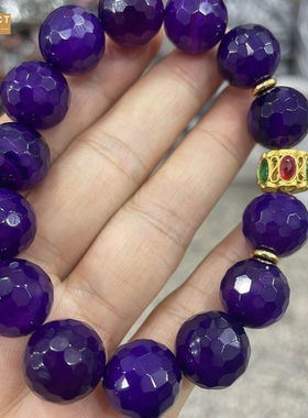 XKDDCT新款石紫水晶切面珠手串