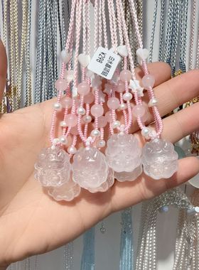 XKDDCT天然白水晶九尾狐手工雕刻