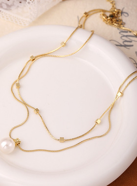 XKDDCT新款法式告白汽球珍珠项链