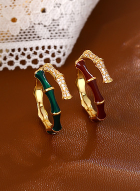 XKDDCT新款安可拉红滴油锆石竹节