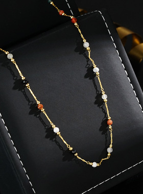 XKDDCT彩色天然石小众设计感复古