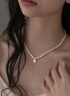 XKDDCT新款天然珍珠项链女夏季古