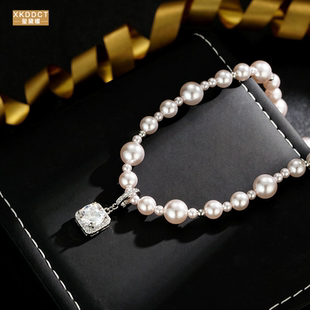 XKDDCT网络气泡方糖项链骨链女轻奢优雅高级感爆款 饰品全新铜女式