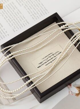 XKDDCT2mm极细正圆澳白珍珠项链