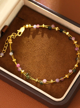 XKDDCT彩色天然双层串珠手链小众