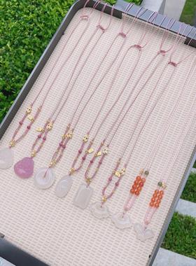 XKDDCT天然粉佛公玉髓项链新中式