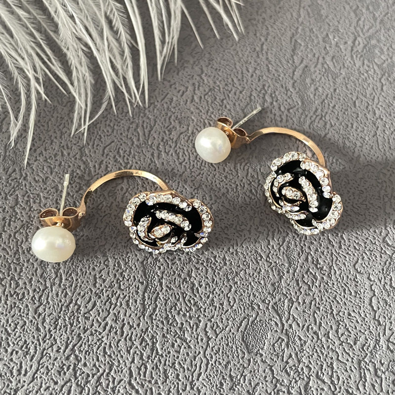 XKDDCT天然淡水耳环轻奢时尚山茶