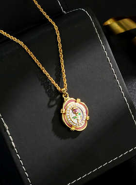 XKDDCT新中式轻奢珐琅釉花朵锁骨