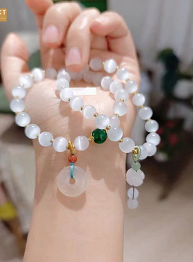 XKDDCT国潮猫眼石串珠手链女小众