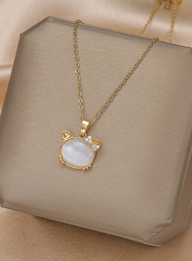 XKDDCT韩版仙女风小清新猫眼石猫