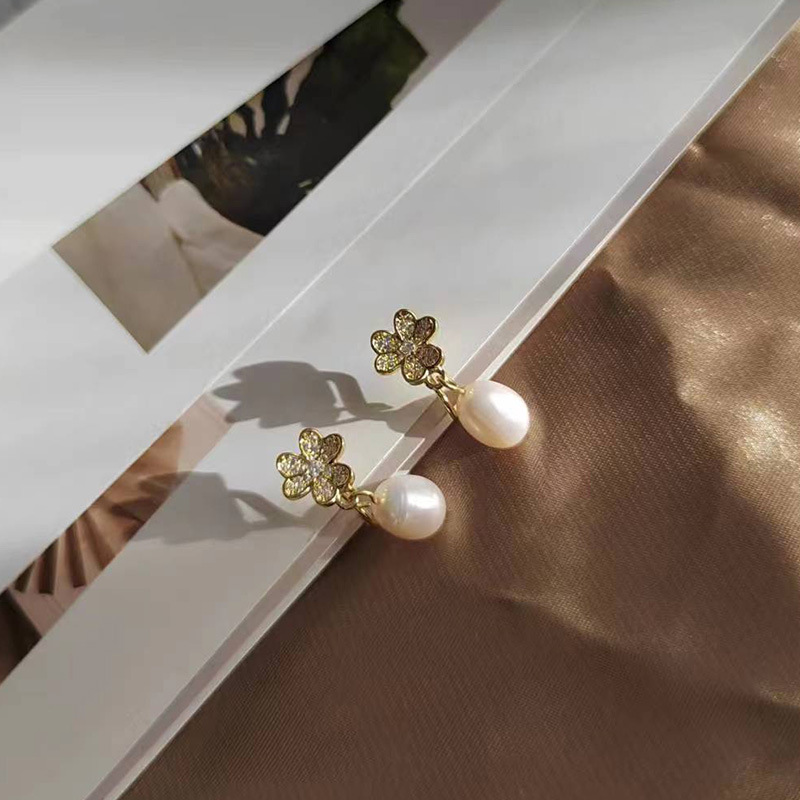 XKDDCT淡水珍珠耳环蚊香盘三叶草